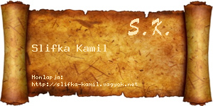 Slifka Kamil névjegykártya